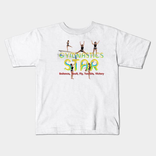 Gymnastics Star Kids T-Shirt by teepossible